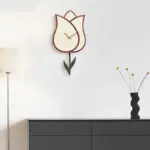 Flower Pendulum Wall Clock for Study Room