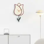 Flower Pendulum Wall Clock for Study Room