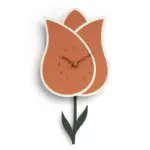 Flower Pendulum Wall Clock for Study Room