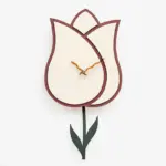 Flower Pendulum Wall Clock for Study Room