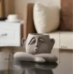Flower_Pot_with_Abstract_Figure_Decoration_-_-4190216 Flower Pot with Abstract Figure Decoration