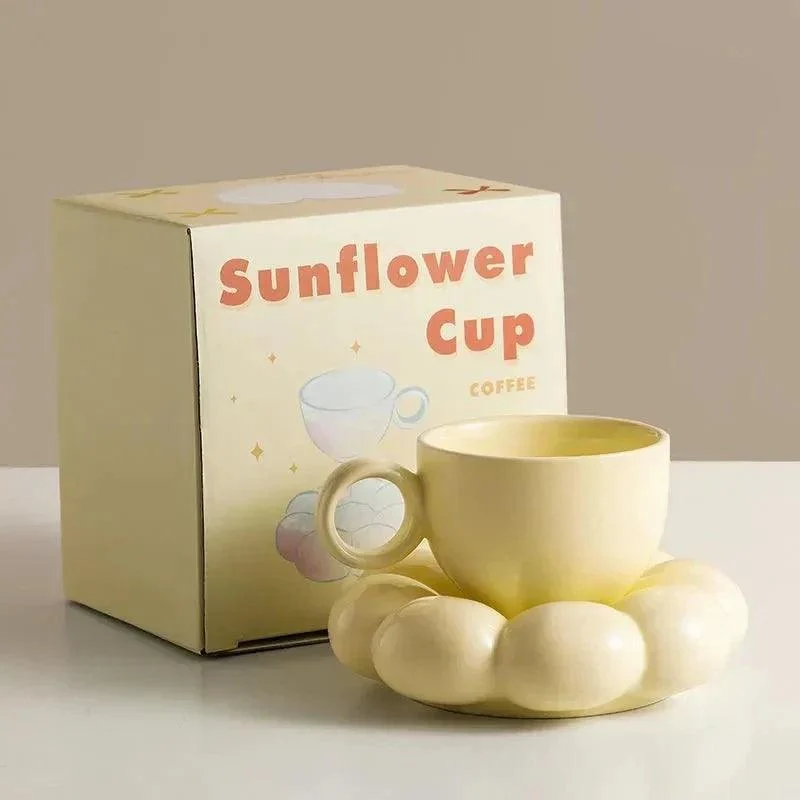 Flower Shape Coffee Cup & Saucer Set -