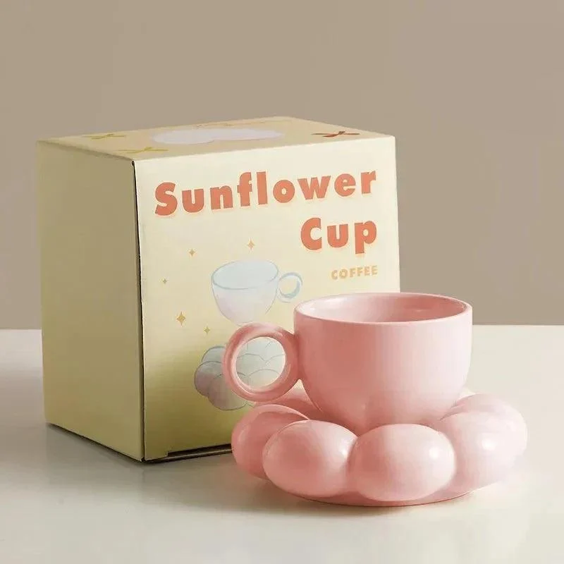 Flower Shape Coffee Cup & Saucer Set -