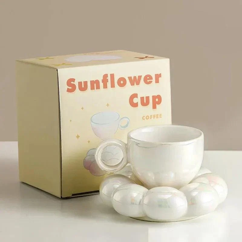 Flower Shape Coffee Cup & Saucer Set -