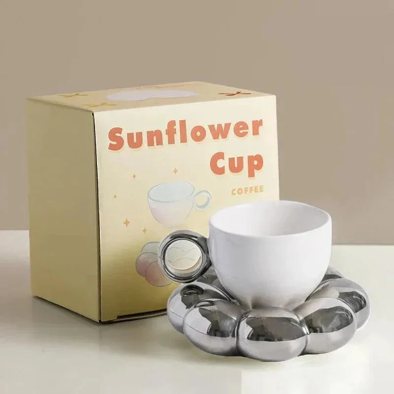 Flower Shape Coffee Cup & Saucer Set -