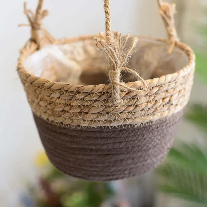 Flowerpot Rattan hanging plastic basket nursery flower pot hanging garden plant storage pots home decor bonsai 95476405 0571 415e ad54 045a99712973