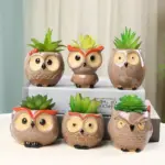 Flowerpot Owl Garden decoration Ceramic Suitable for Succulents tag1