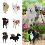 Flowerpot Pawsome dog planter Different breeds tag1