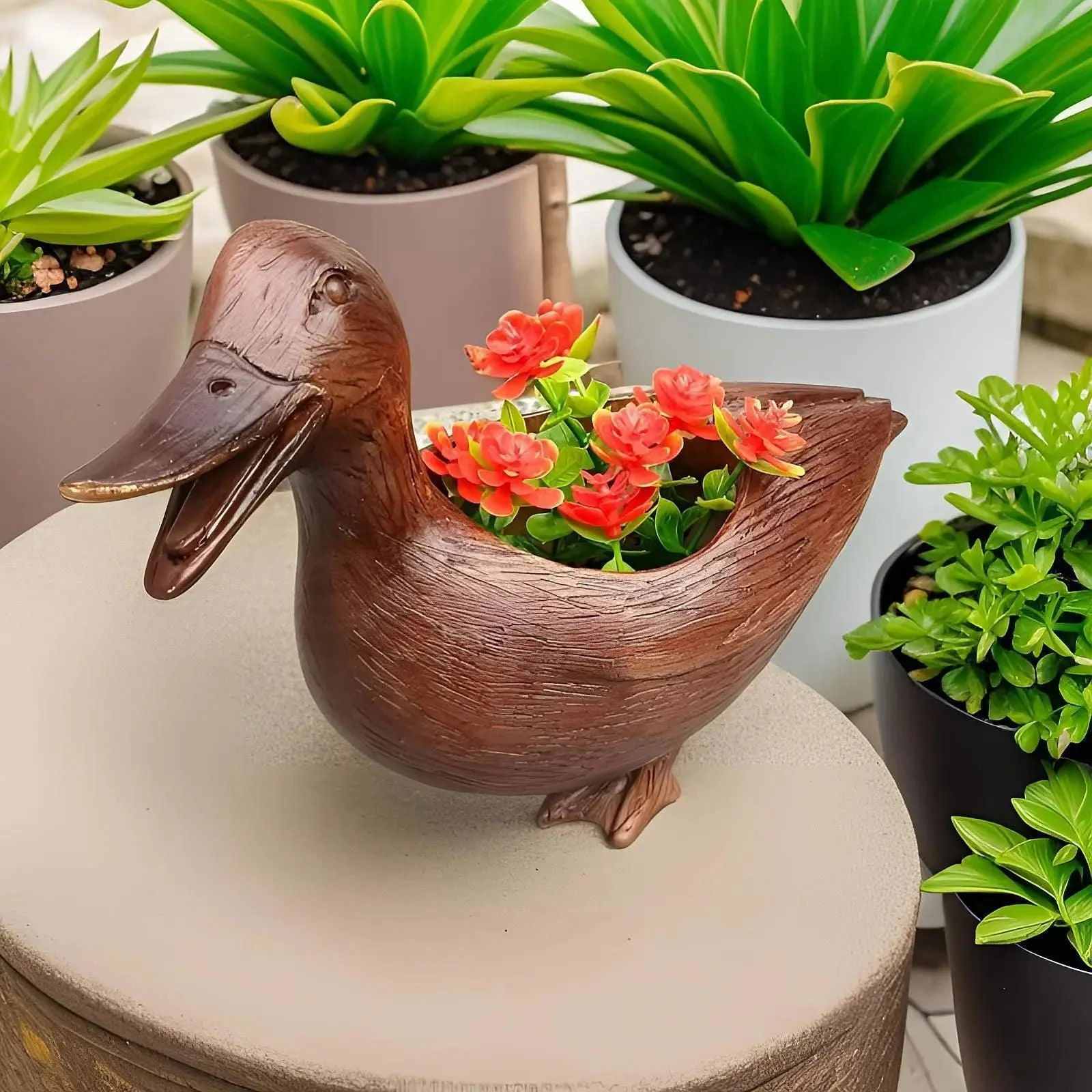 Flowerpot - Quacky - Duck statue - Table ornament -  - #tag1#