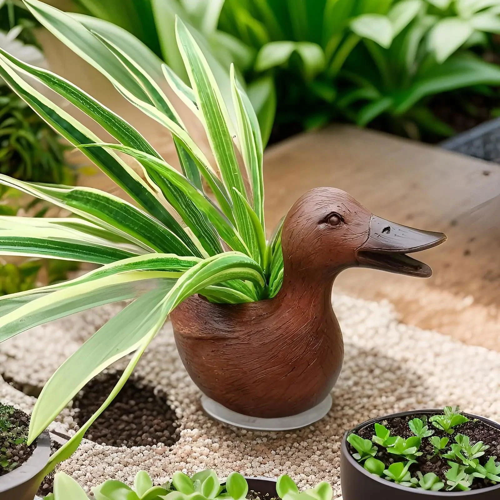 Flowerpot - Quacky - Duck statue - Table ornament -  - #tag1#
