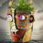 Flowerpot ornaments Abstract Art Stylish Flowerpot Unique design tag1
