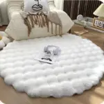 Fluffy Supersoft Plush Nordic Round Shaggy Rug White Beige Ivory Sage Green Lilly Lula