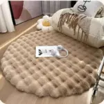 Fluffy Supersoft Plush Nordic Round Shaggy Rug White Beige Ivory Sage Green Lilly Lula
