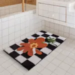 Fluffy Checkerboard Grid Rug tag1