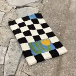Fluffy Checkerboard Grid Rug tag1