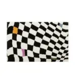Fluffy Checkerboard Grid Rug tag1