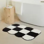 Fluffy Checkerboard Grid Rug tag1