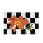 Fluffy Checkerboard Grid Rug tag1