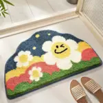 Fluffy Floral Design Bathmat tag1