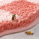 Fluffy Floral Design Bathmat tag1