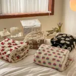 Fluffy Floral Plush Thickened Blanket tag1