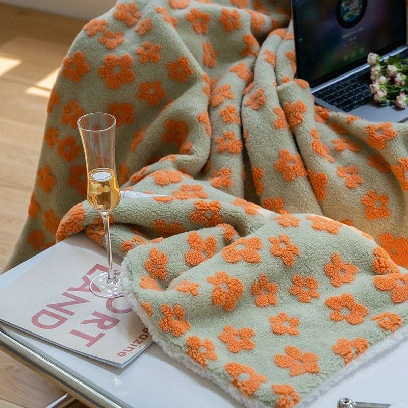 Fluffy Floral Plush Thickened Blanket -  - #tag1#