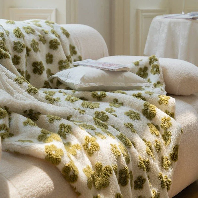Fluffy Floral Plush Thickened Blanket -  - #tag1#