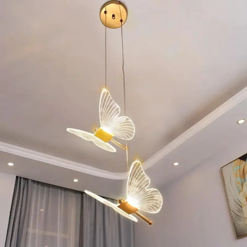 FlutterGlow LED butterfly pendant lights