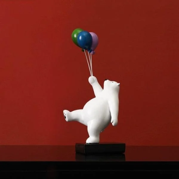 Flying Balloon Bear Figurines -