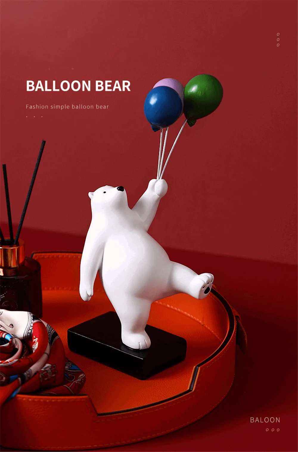 Flying Balloon Bear Figurines -