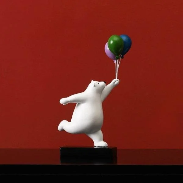 Flying Balloon Bear Figurines -