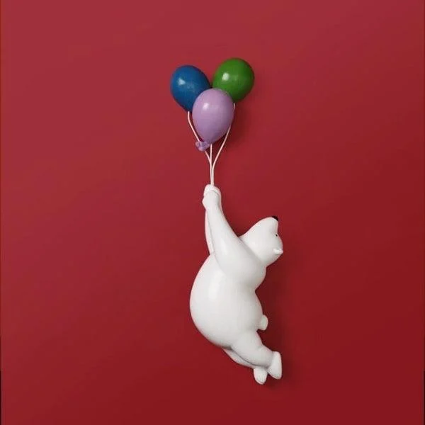 Flying Balloon Bear Figurines -