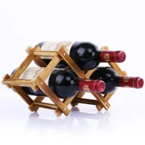 Foldable Wooden Wine Bottle Rack
