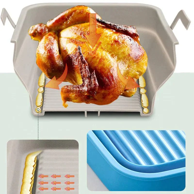 Foldable Air Fryer Silicone Baking Tray -  - #tag1#