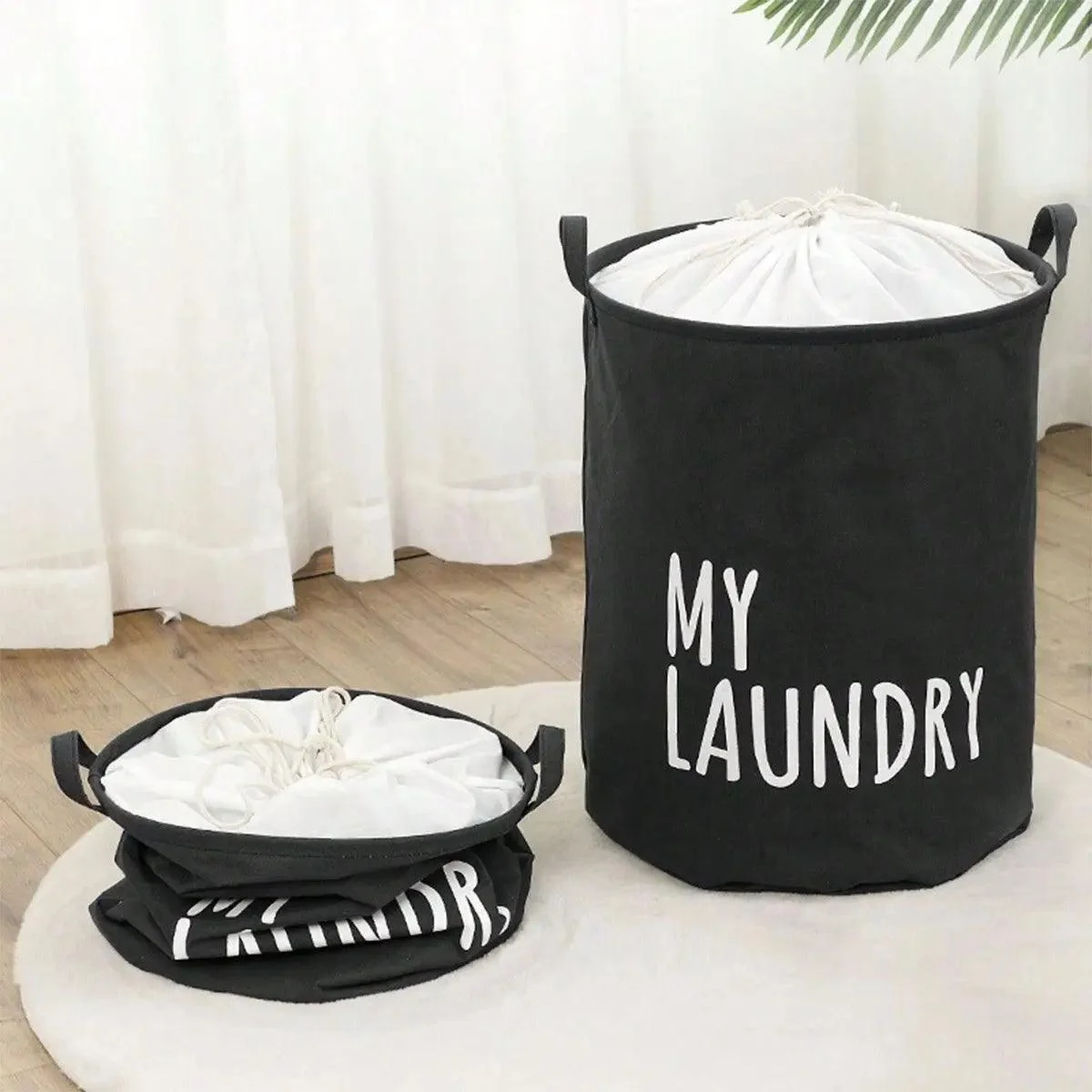 Foldable Drawstring Laundry Basket -  - #tag1#
