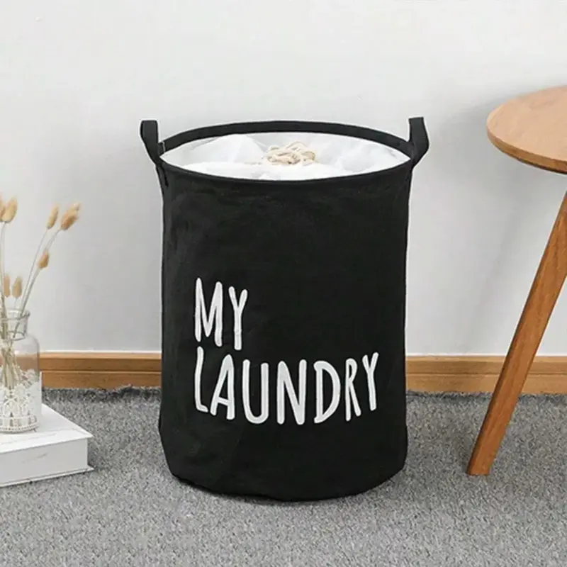 Foldable Drawstring Laundry Basket tag1