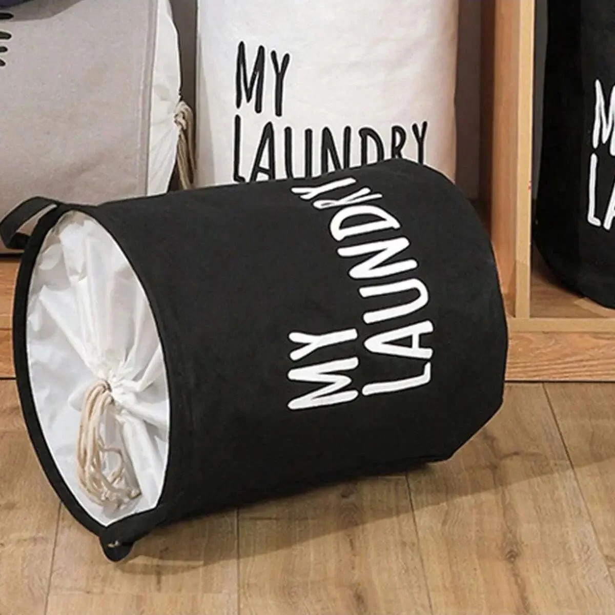 Foldable Drawstring Laundry Basket -  - #tag1#