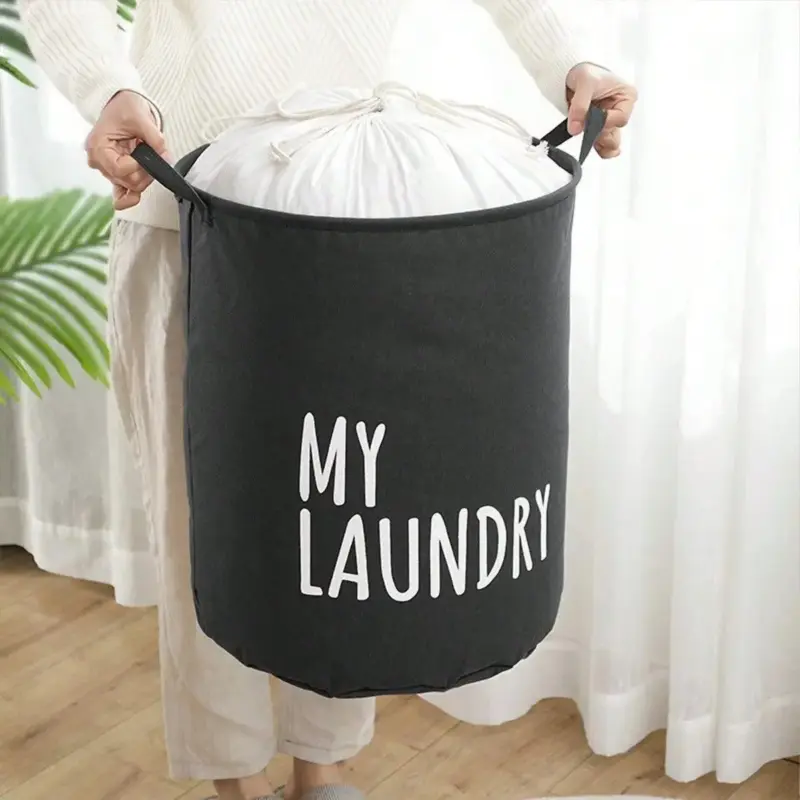 Foldable Drawstring Laundry Basket tag1