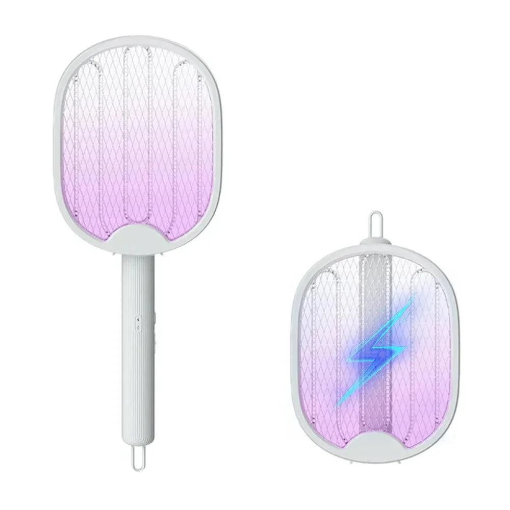 Foldable Electric Mosquito Killer Fly Swatter Trap USB Rechargeable Mosquito Racket Insect Killer with UV Light Bug Zapper 3000V -  - #tag1#