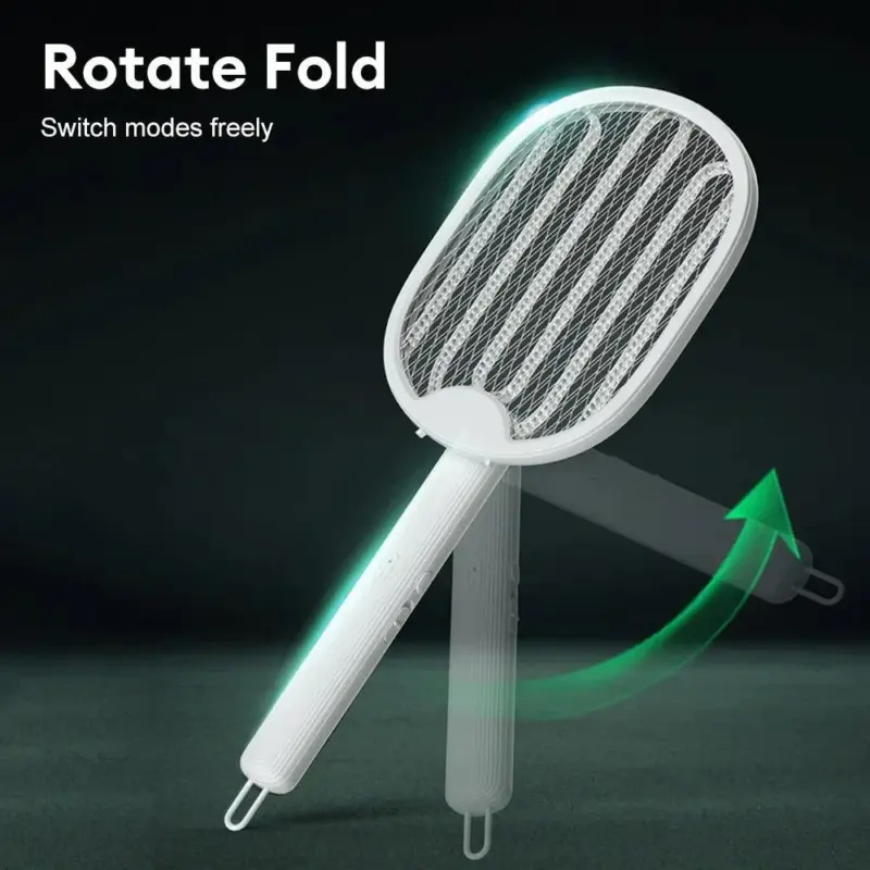 Foldable Electric Mosquito Killer Fly Swatter Trap USB Rechargeable Mosquito Racket Insect Killer with UV Light Bug Zapper 3000V tag1