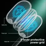 Foldable Electric Mosquito Killer Fly Swatter Trap USB Rechargeable Mosquito Racket Insect Killer with UV Light Bug Zapper 3000V tag1