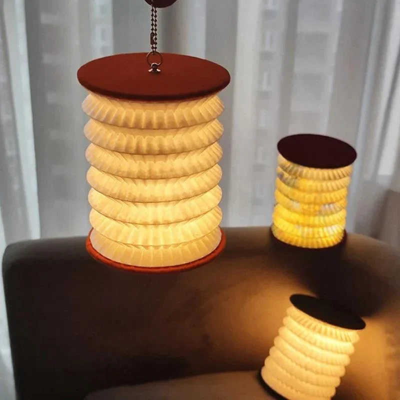 Foldable Japanese Table Lamp - Lantern lamp - USB Rechargeable - For Bedroom -  - #tag1#