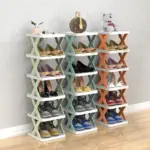 Foldable Multi Layer Shoe Rack Shoe Storage Shelf Organizer tag1