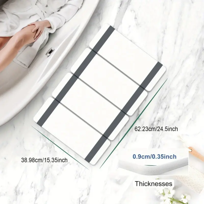 Foldable Stone Bath Mat Anti Slip Natural Diatomaceous Earth Shower Mat tag1