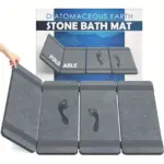 Foldable Stone Bath Mat Anti Slip Natural Diatomaceous Earth Shower Mat tag1
