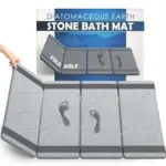 Foldable Stone Bath Mat Anti Slip Natural Diatomaceous Earth Shower Mat tag1