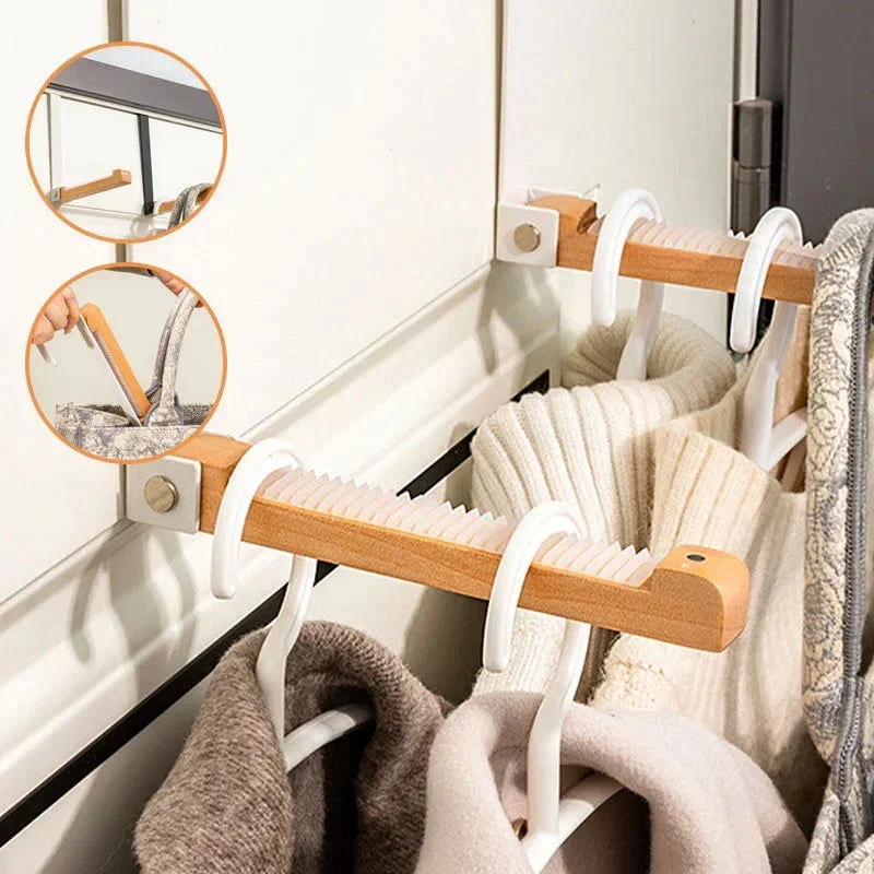 Foldable Wood Over The Door Hooks -  - #tag1#