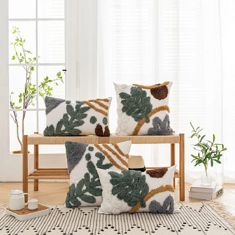 Foliage Tuft Pillow Cover -  - #tag1#