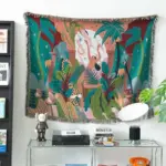 Forest Dancer Throw Trendy Jungle Leaves Tapestry