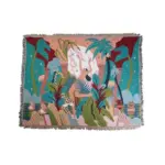 Forest Dancer Throw Trendy Jungle Leaves Tapestry